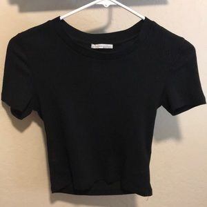 Zara simple black crop top - size S